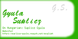 gyula suplicz business card
